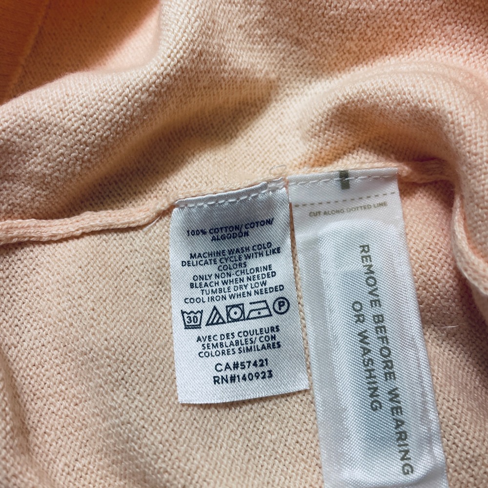 LOFT Peach Toucan Bird Graphic Cotton Knit Sweater Women's Medium NEW - Picture 6 of 8